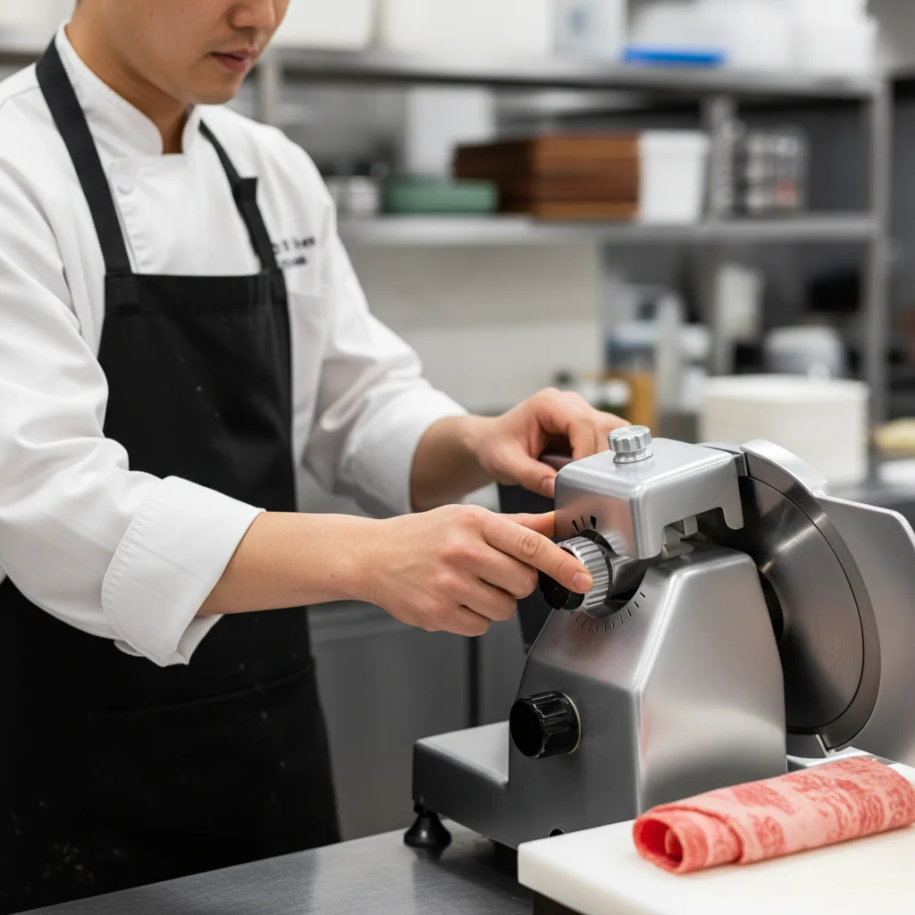 중고육절기 - 두께 조절 레버 점검