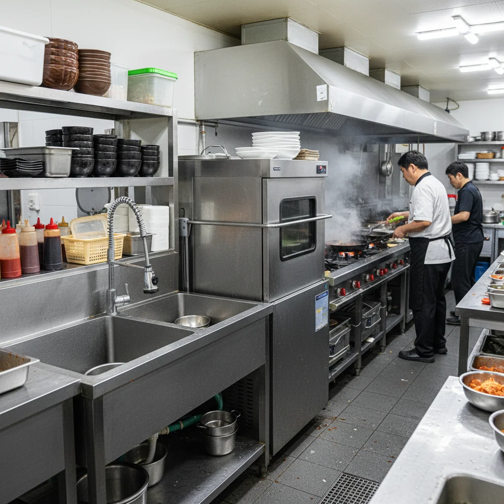 상업용싱크대 - 식기세척기 연결 고려