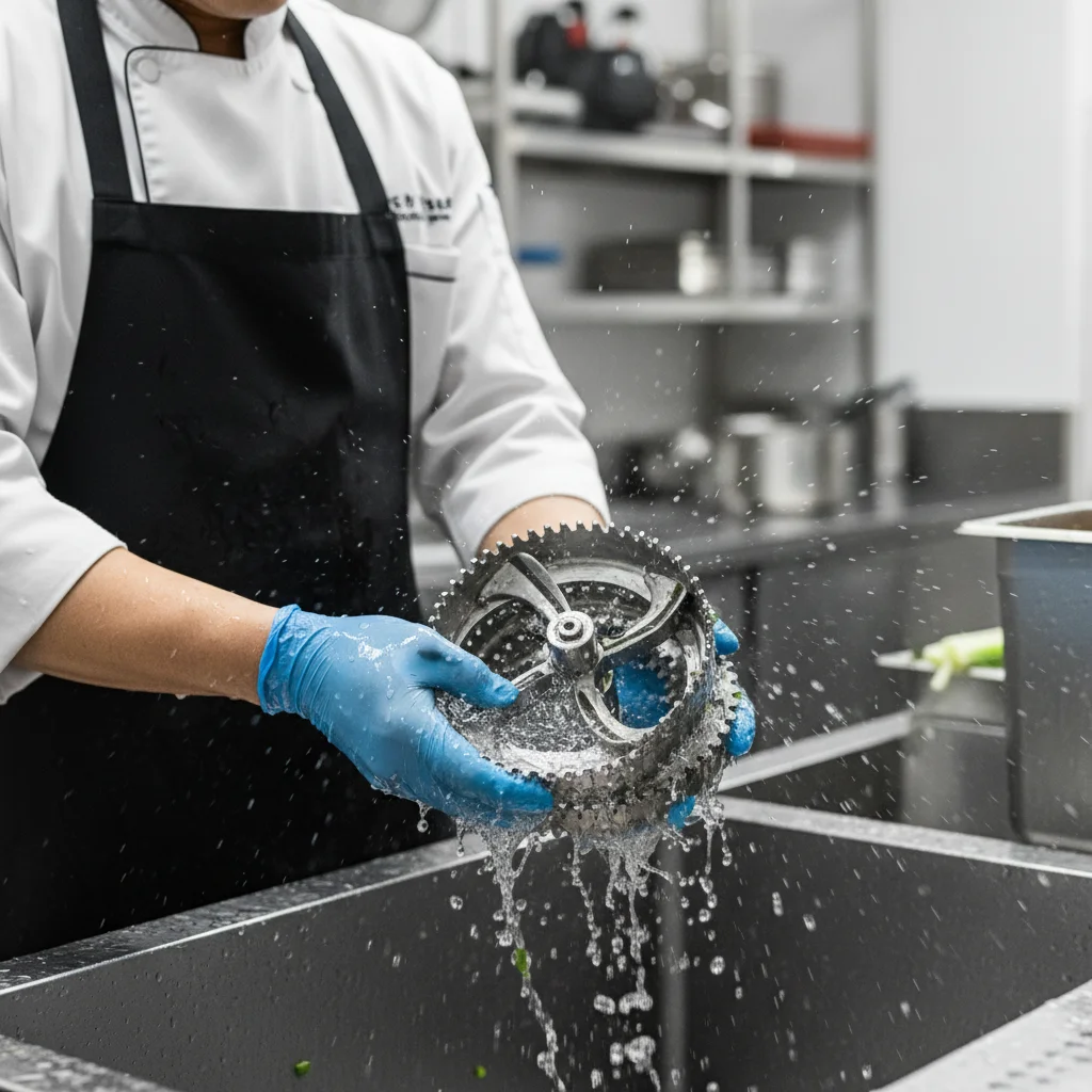 신영파절기 - 칼날 세척 방법