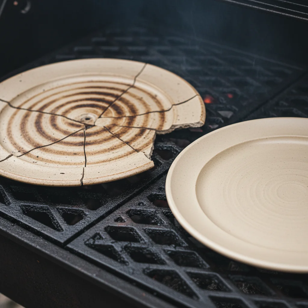 야끼바중고 - 세라믹 열판 파손 예시