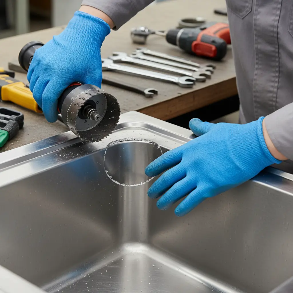 업소용싱크대600 - 수전 타공 주의