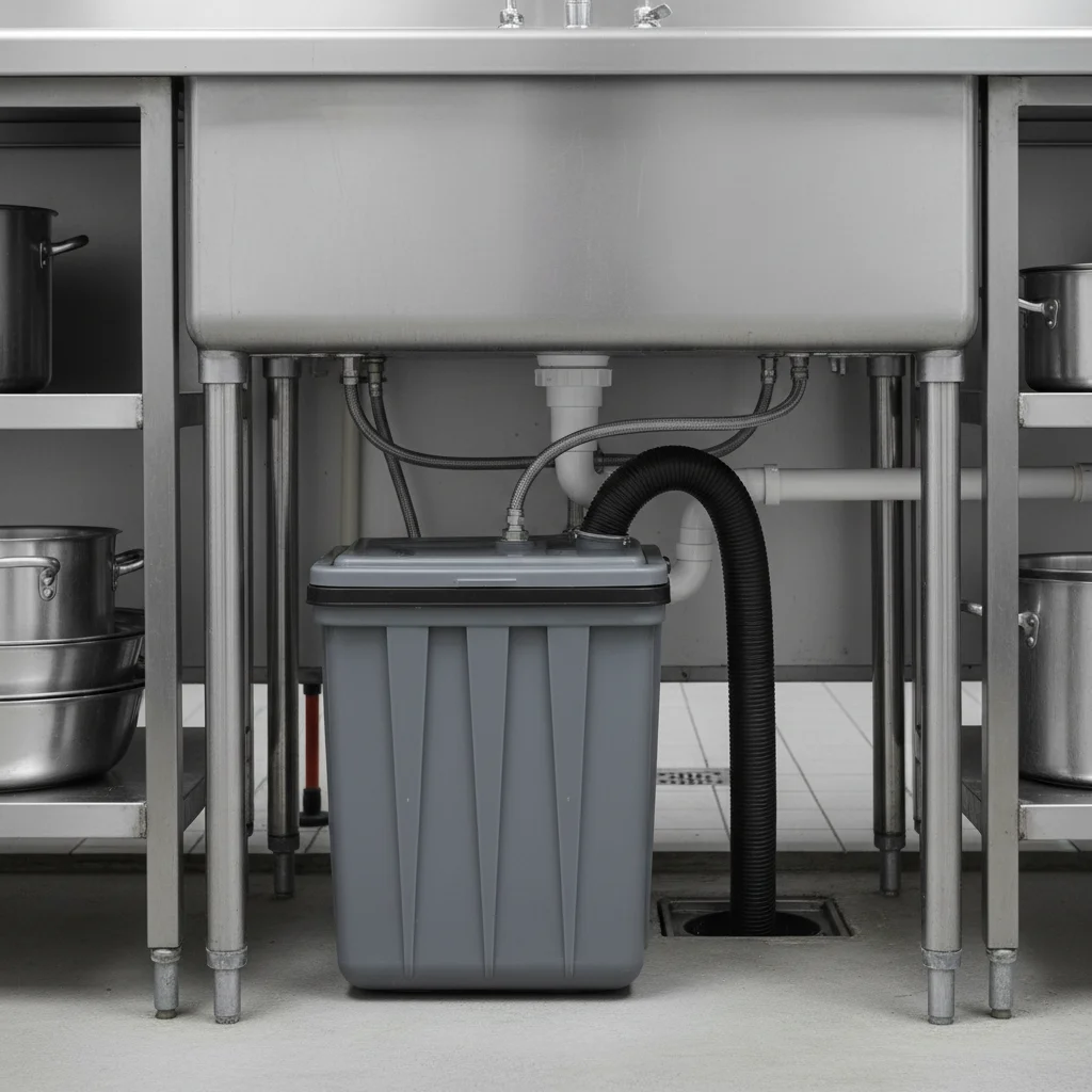 업소용싱크대600 - 하부 배수관 연결