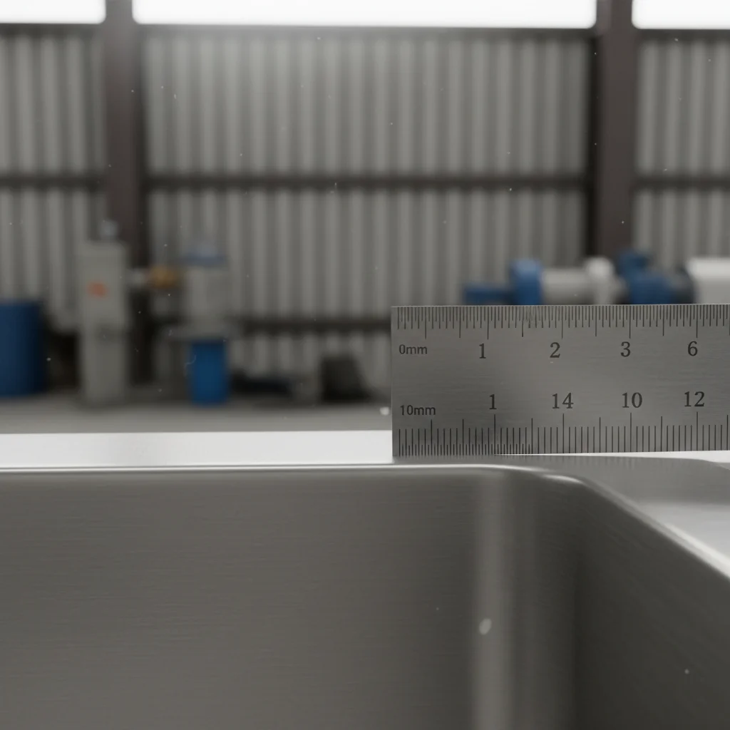 업소용싱크대주문제작 - 1.2T 두께 실측 모습