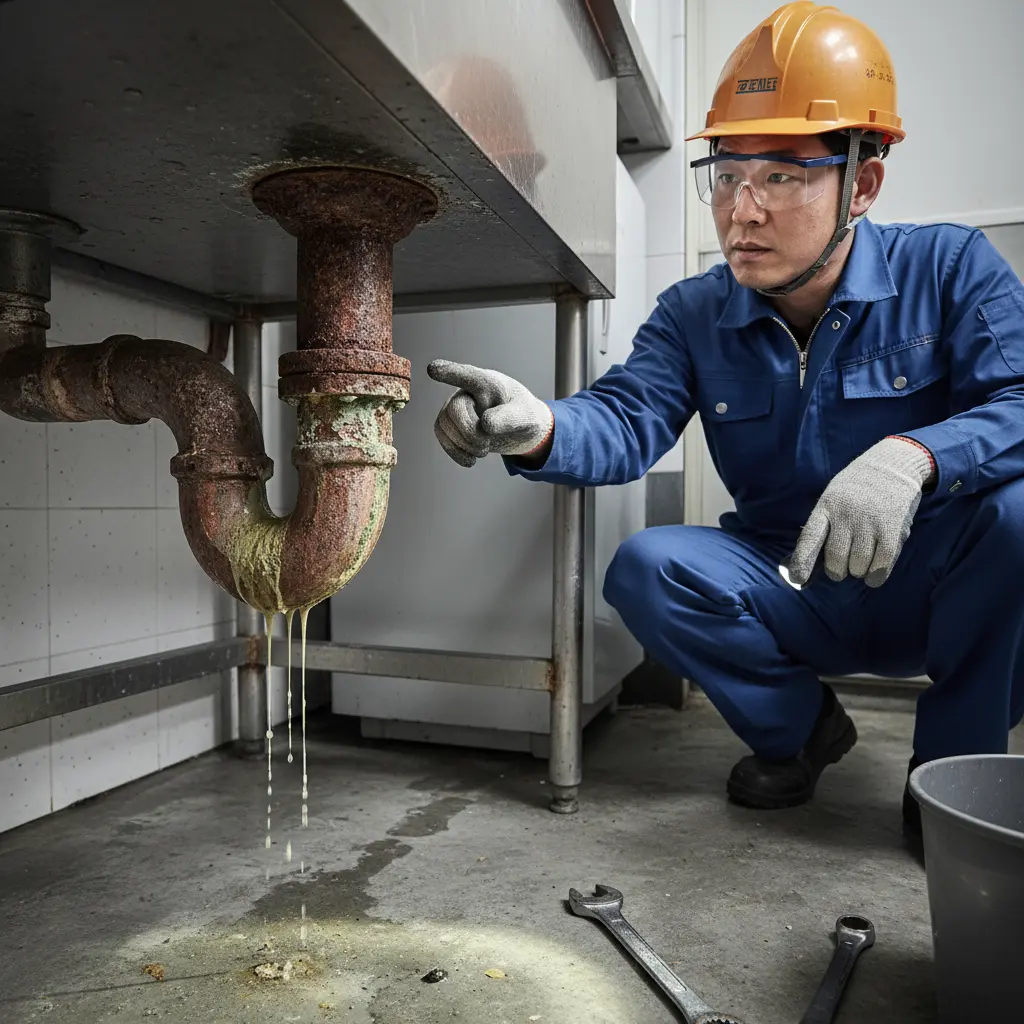 업소용중고싱크대 - 배수구 부식 주의