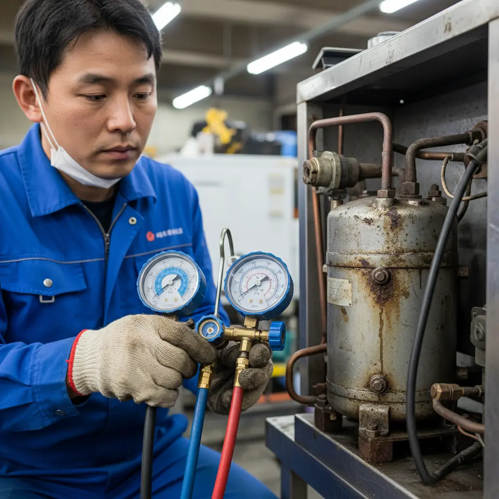 업소용중고제빙기 - 컴프레서 압력 점검