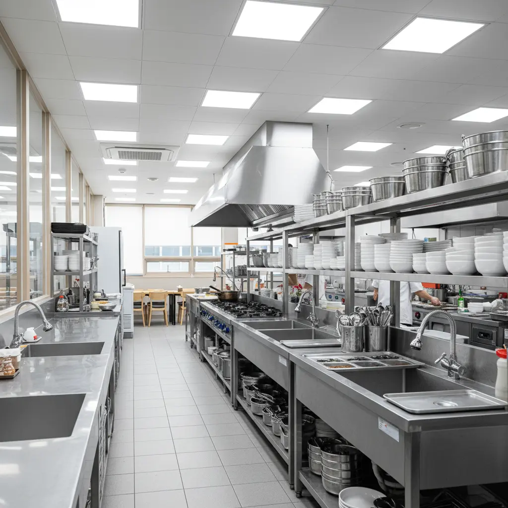 영업용씽크대 - 깔끔한 주방의 완성