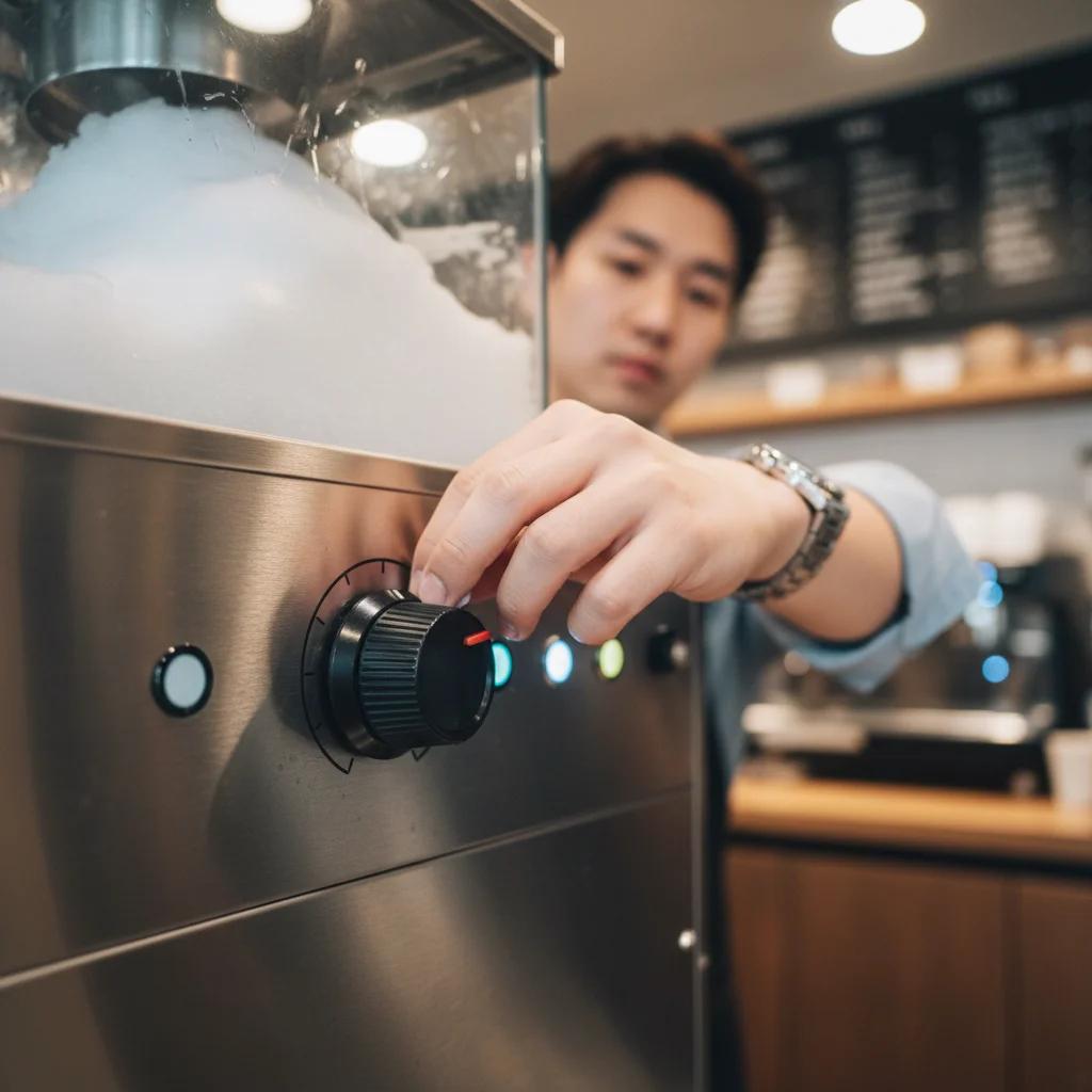 설빙빙수기 - 속도 조절 다이얼 조작