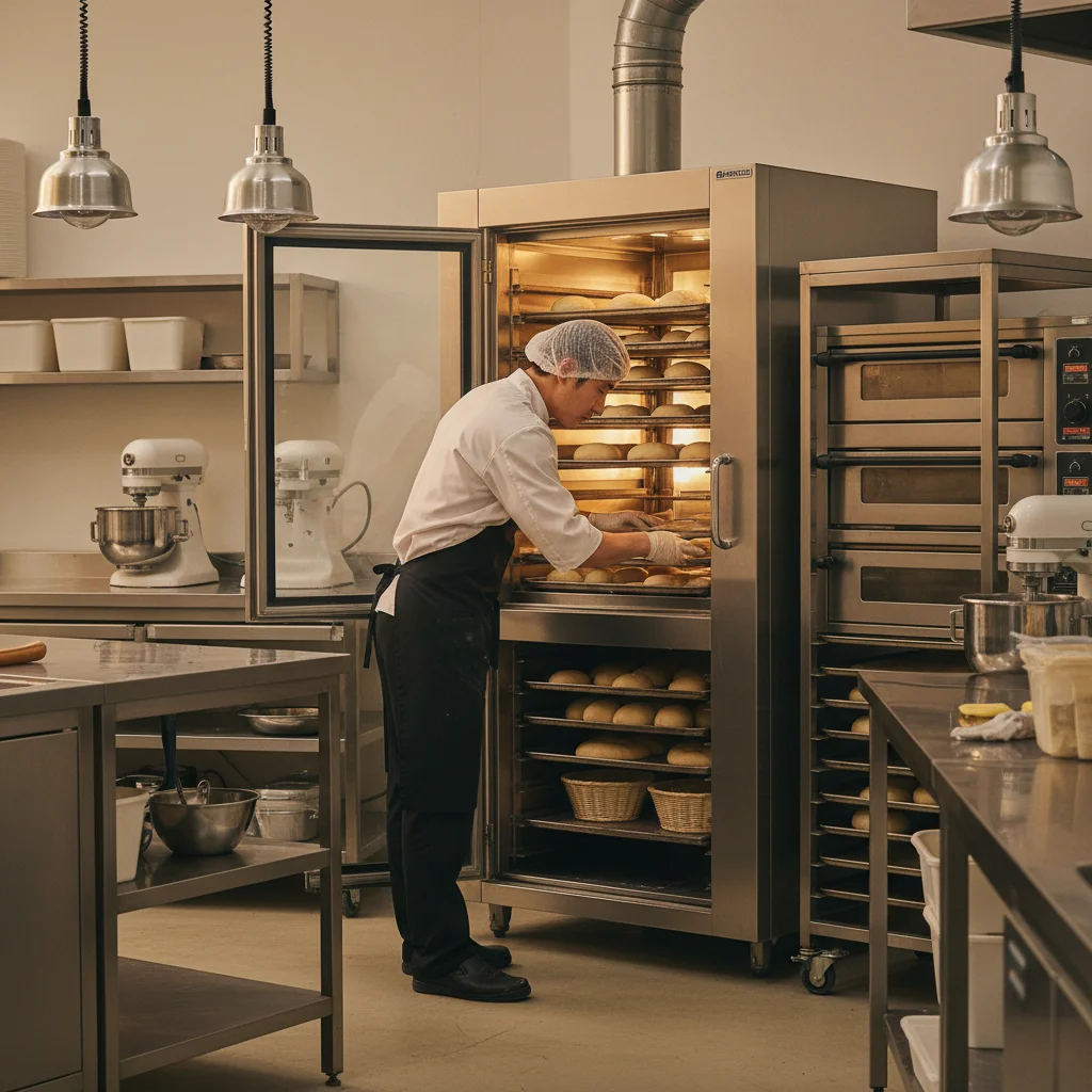 업소용발효기 - 발효 상태 점검 중