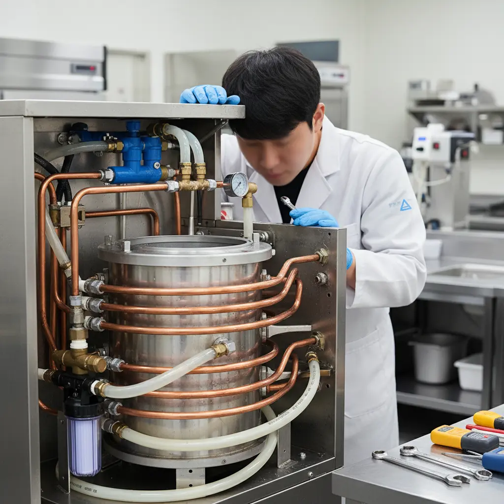 아이스크림제조기계 - 수랭식 기계 내부 구조