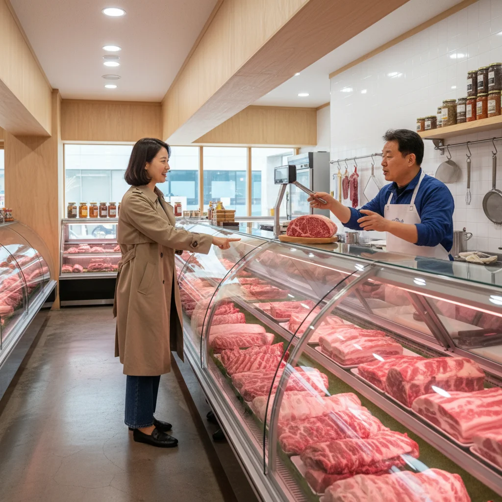 육류뒷문쇼케이스 - 매출 부르는 조명