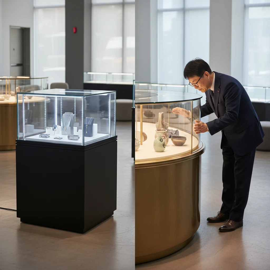 디저트LED쇼케이스 - 사각 vs 라운드 비교