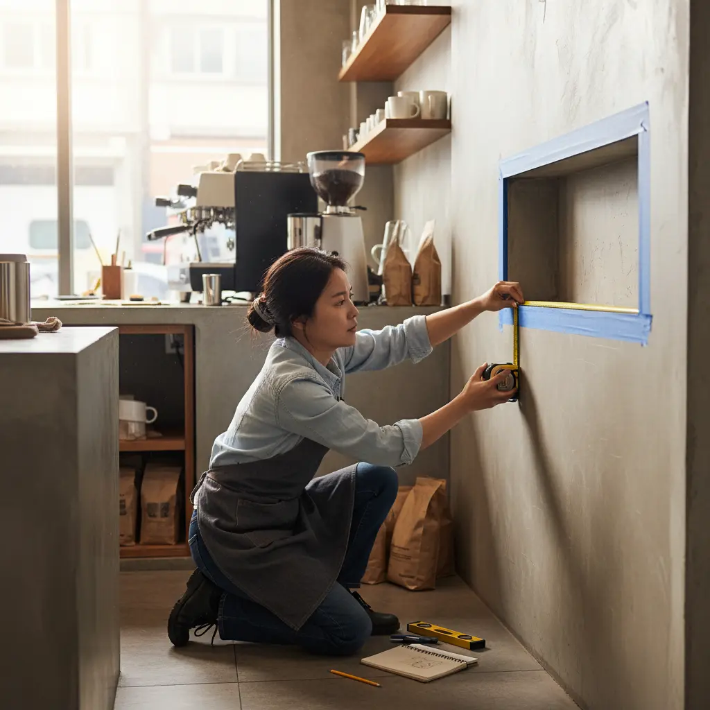 디저트뒷문쇼케이스 - 설치 공간 실측 필수