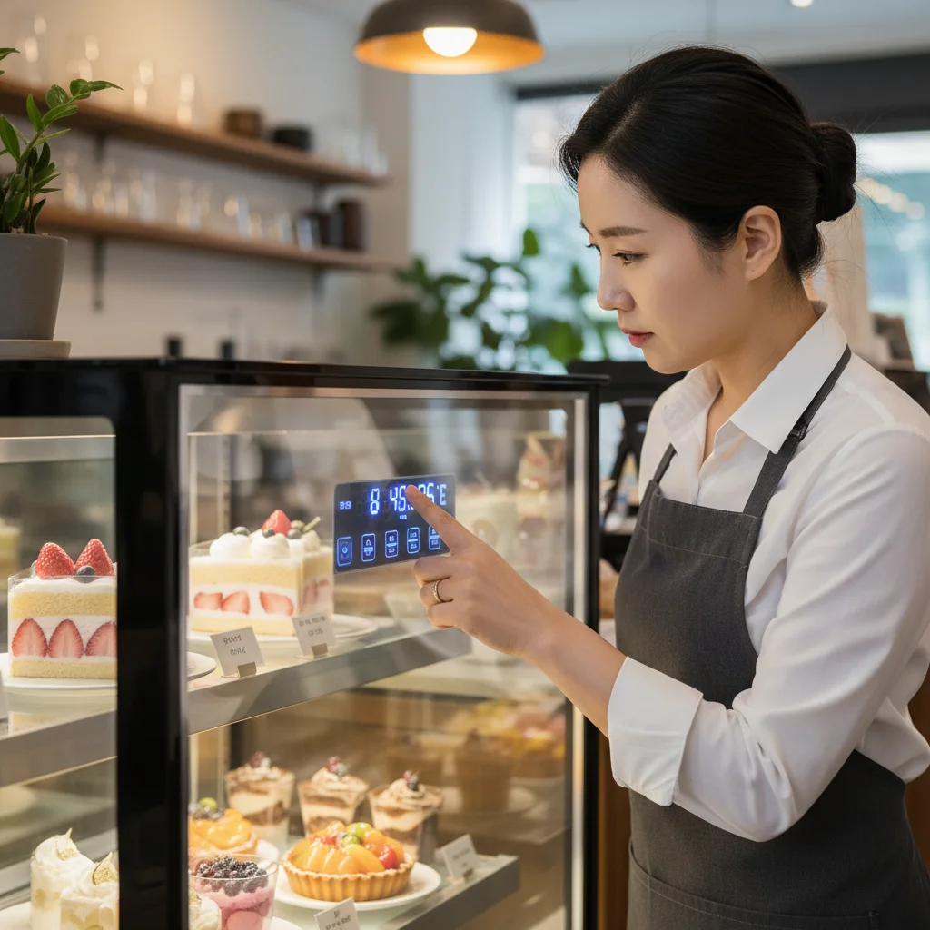 디저트앞문쇼케이스 - 페어유리와 열선 확인