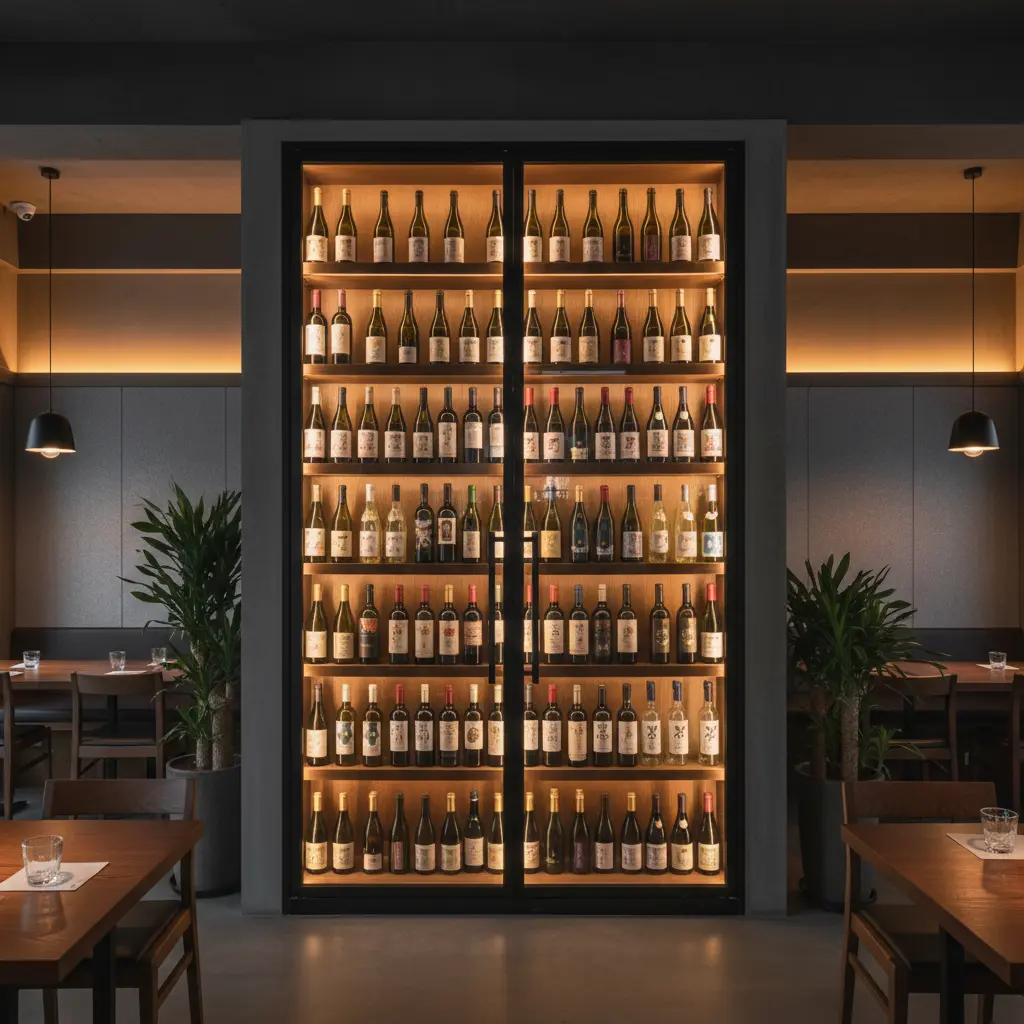 와인보관앞문쇼케이스 - 와인 쇼케이스 실물