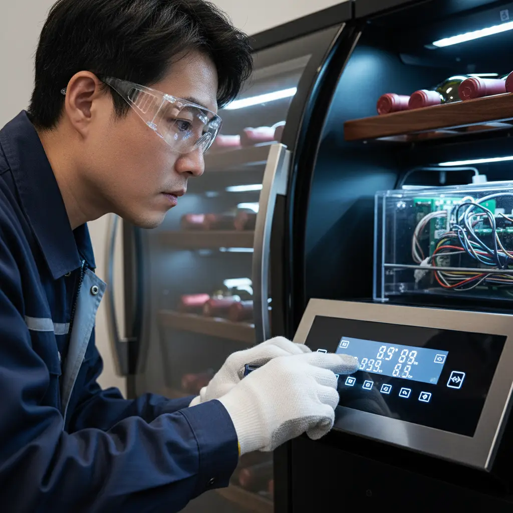 와인보관앞문쇼케이스 - 온도 제어 확인