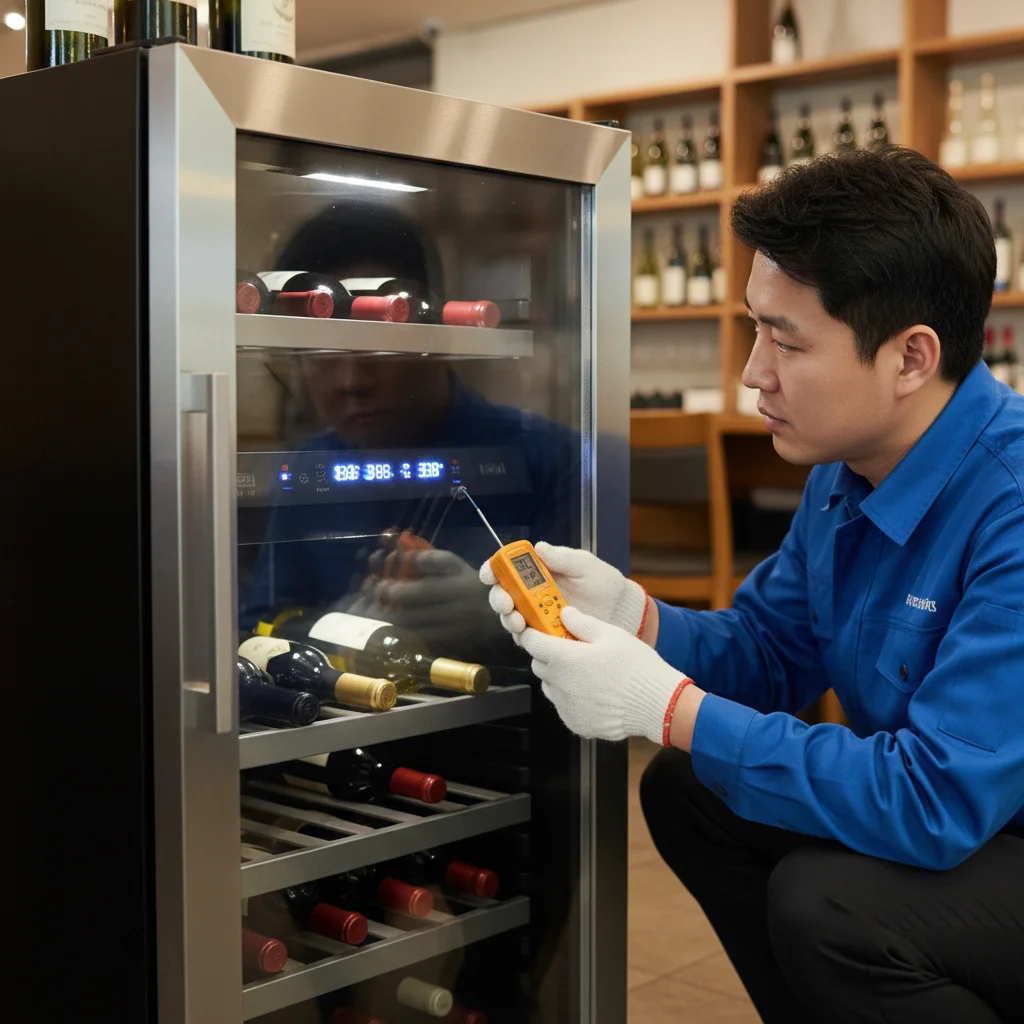 와인보관냉장쇼케이스 - 온도 조절 체크