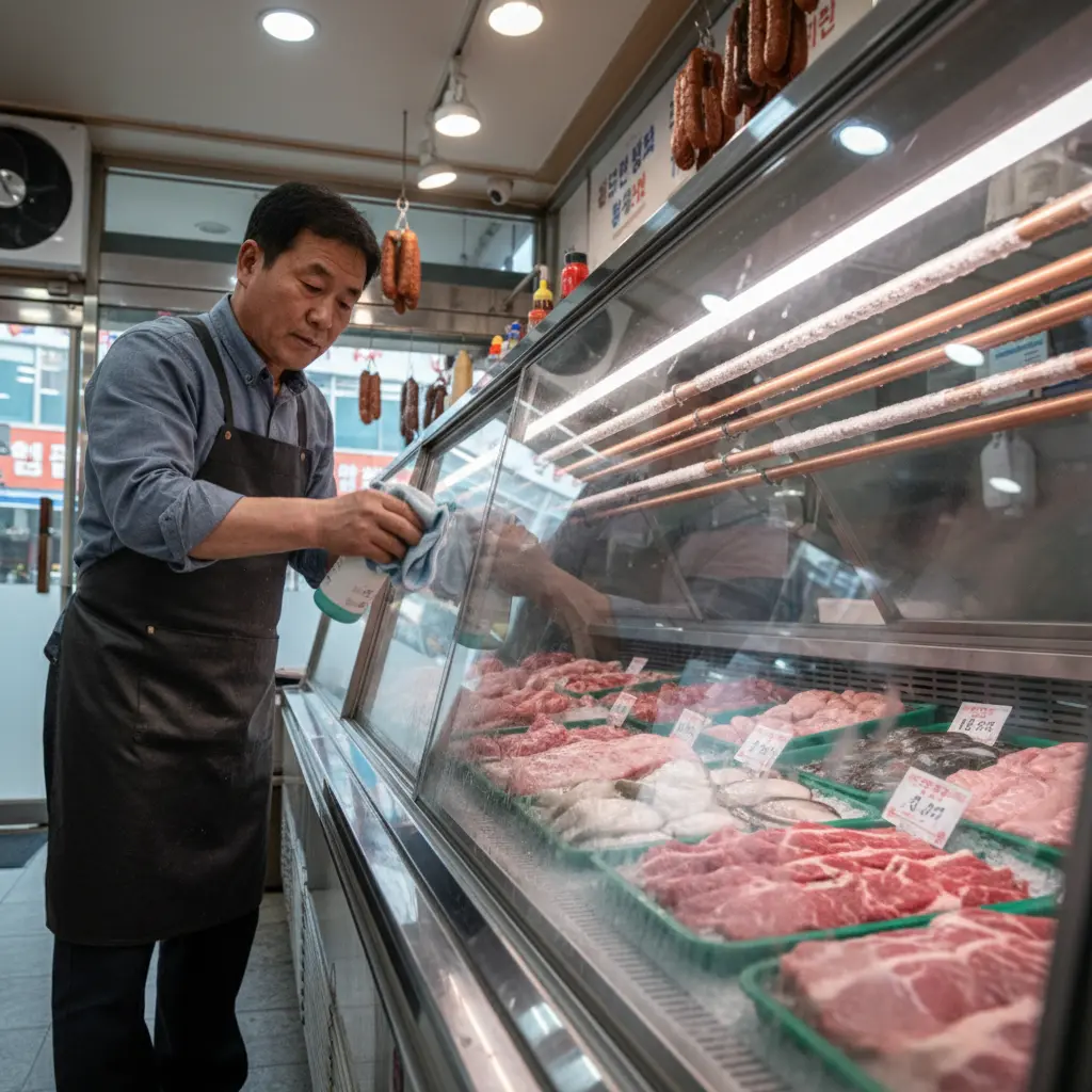 젓갈진열장 - 직관 냉각 파이프 확인