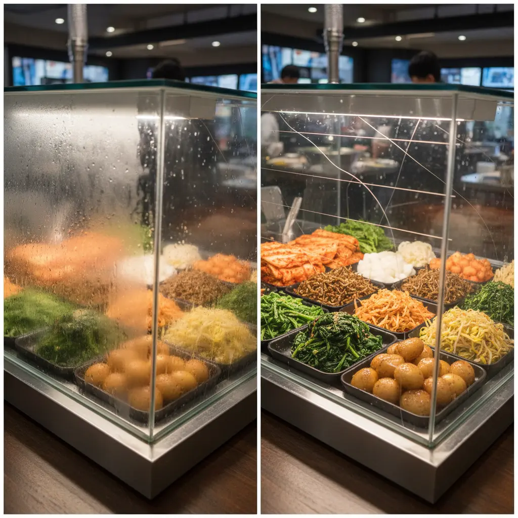 젓갈앞문쇼케이스 - 결로 없는 깨끗한 유리