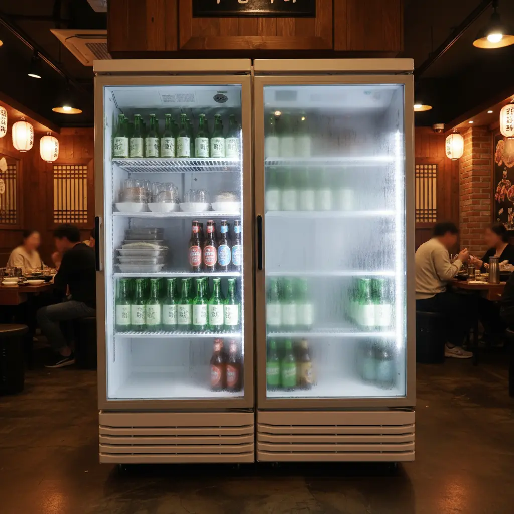 호프앞문쇼케이스 - 결로 없는 깨끗한 유리