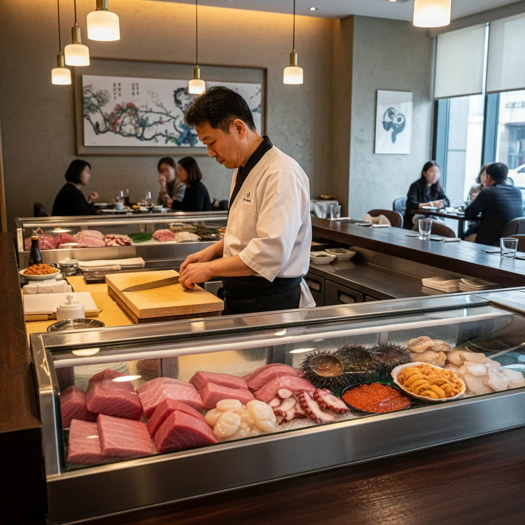 스시뒷문쇼케이스 - 스시 쇼케이스 실제 설치 사례