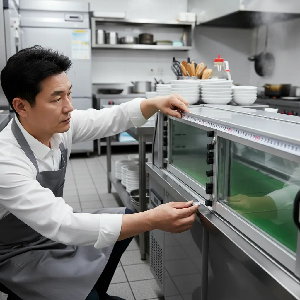 스시뒷문쇼케이스 - 뒷문 개방 공간 실측 필수