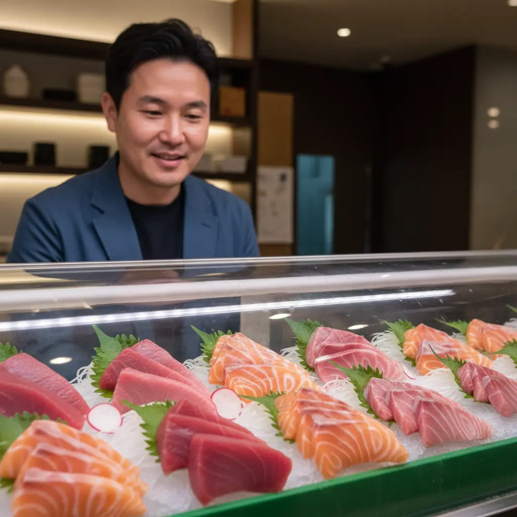 스시뒷문쇼케이스 - 결로 없는 투명한 유리 관리