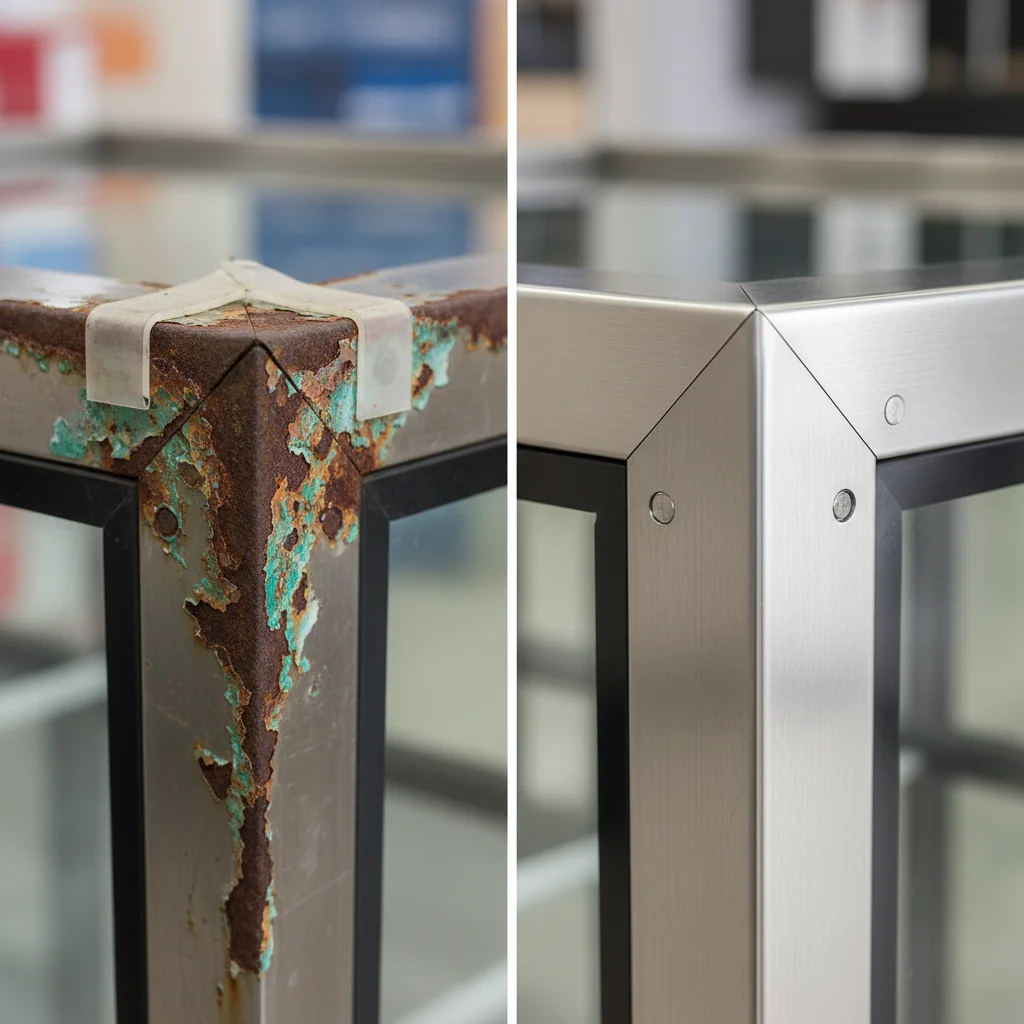 스시앞문쇼케이스 - 스테인리스 재질 확인