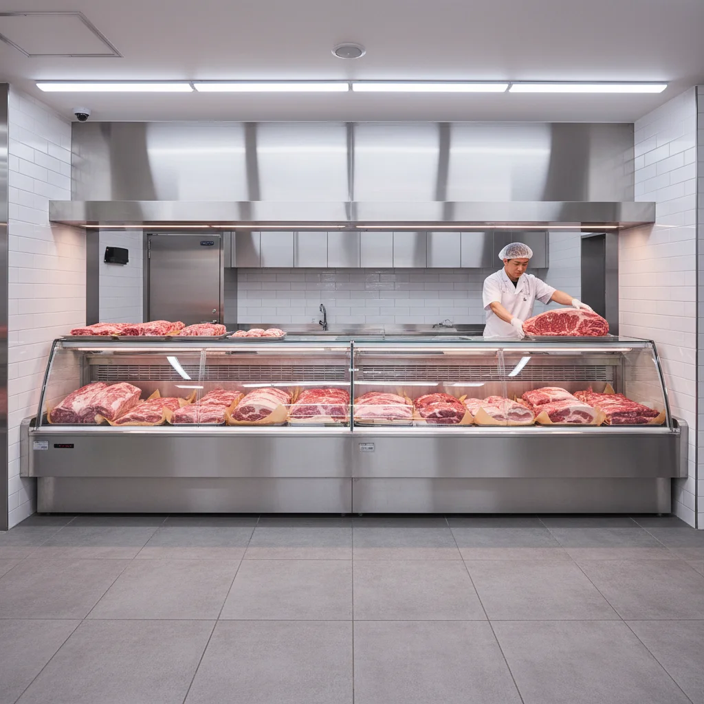 정육점뒷문쇼케이스 - 작업 효율을 높이는 후면 도어형 쇼케이스