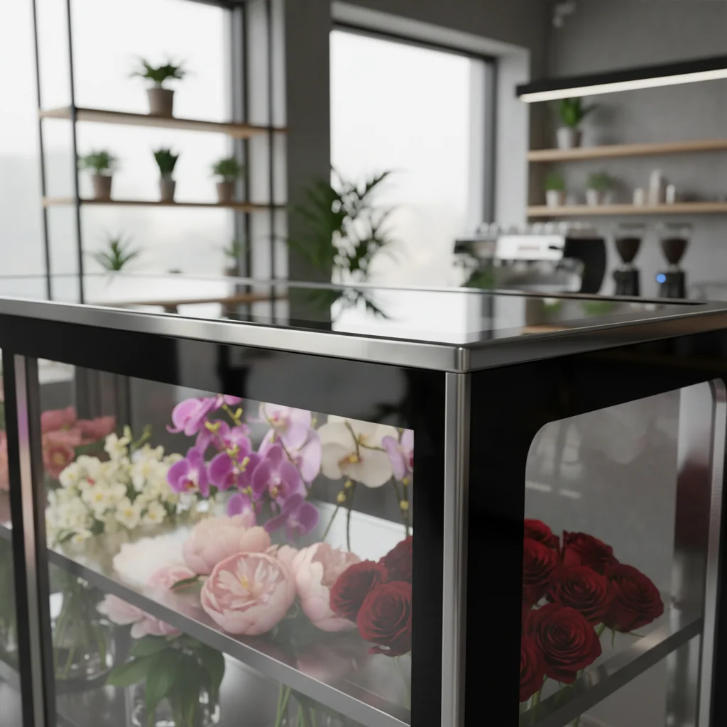 꽃집쇼케이스 - 결로 없는 특수 유리 마감