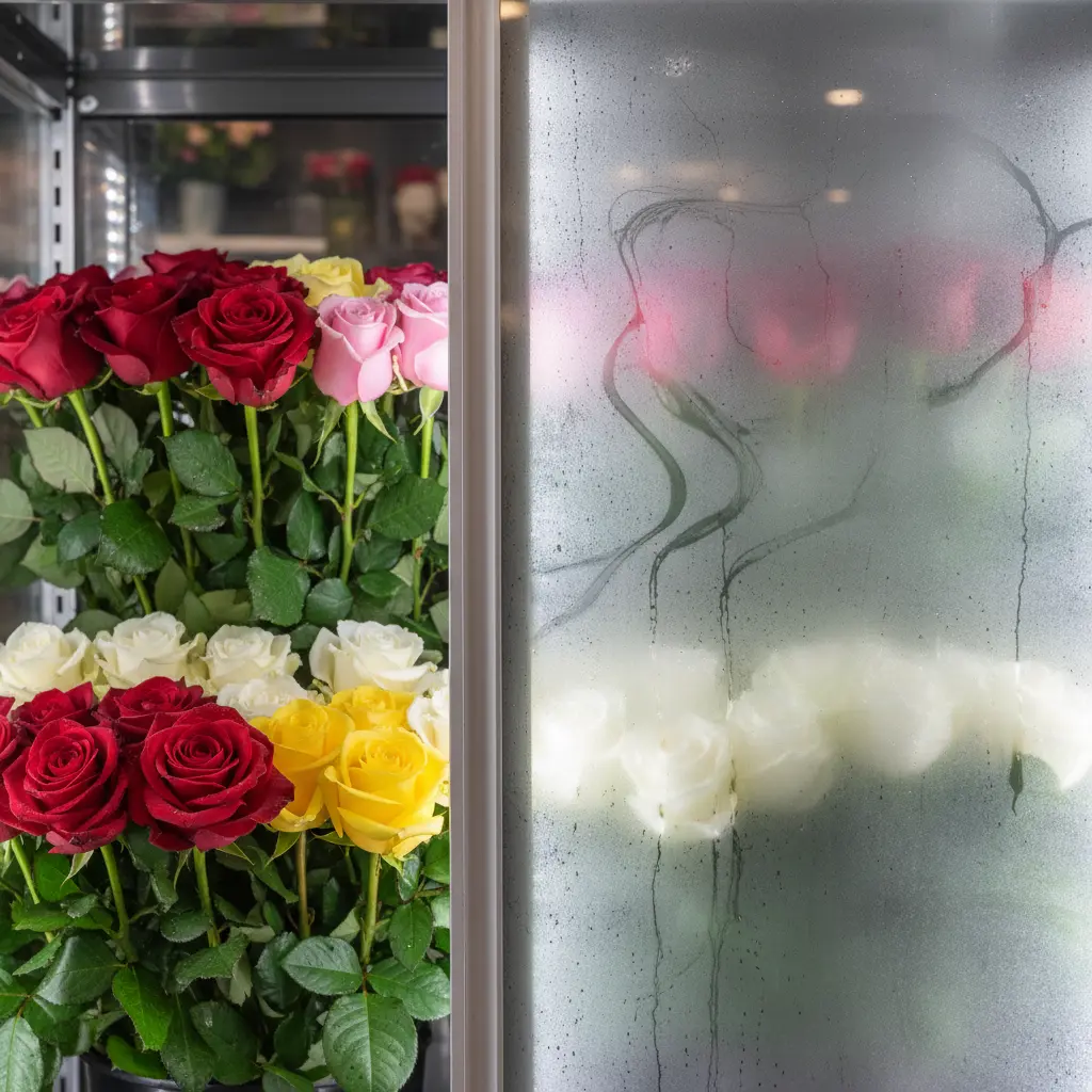 꽃집LED쇼케이스 - 결로 없는 선명한 유리