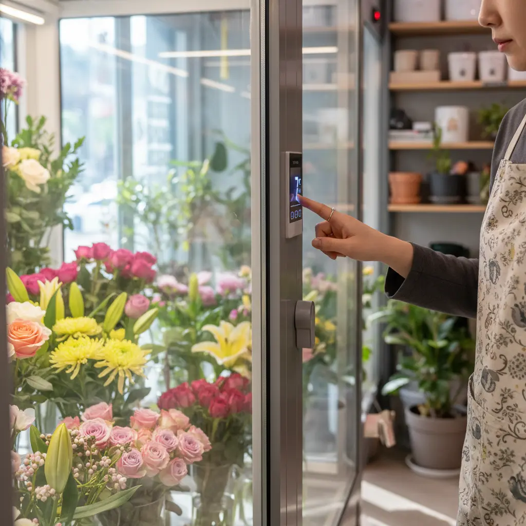 꽃집뒷문쇼케이스 - 적정 온도 5~8도 유지