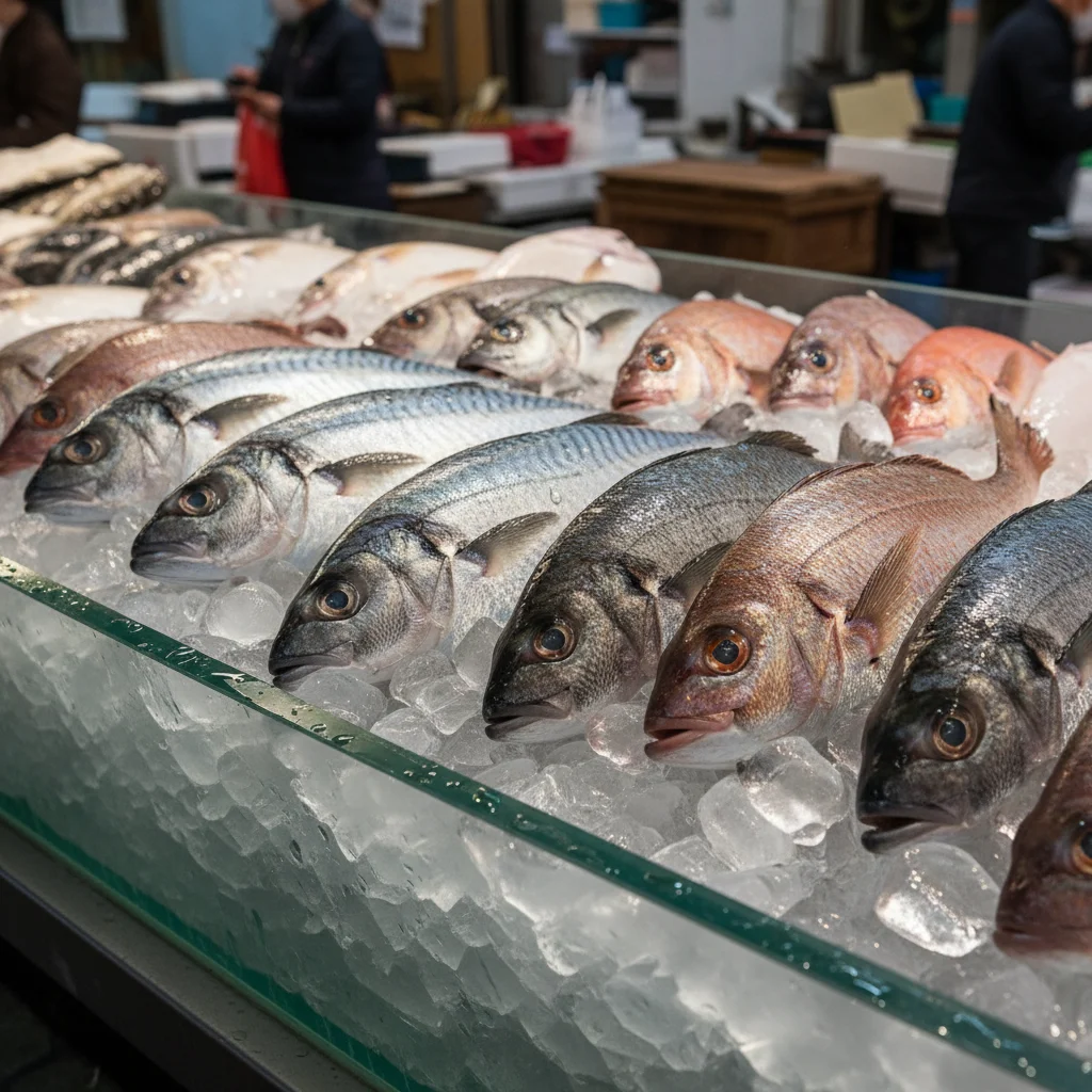 생선쇼케이스 - 신선도 유지 핵심 얼음