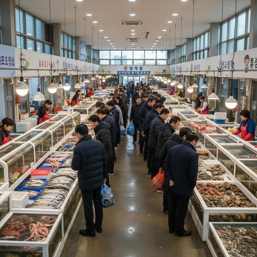 생선진열장 - 손님이 몰리는 진열장