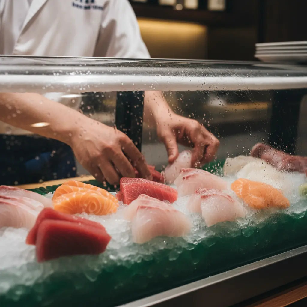 생선냉장쇼케이스 - 직냉식 쇼케이스 내부