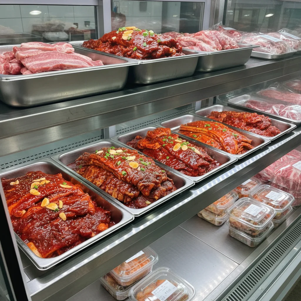 양념육오픈쇼케이스 - 튼튼한 선반 확인