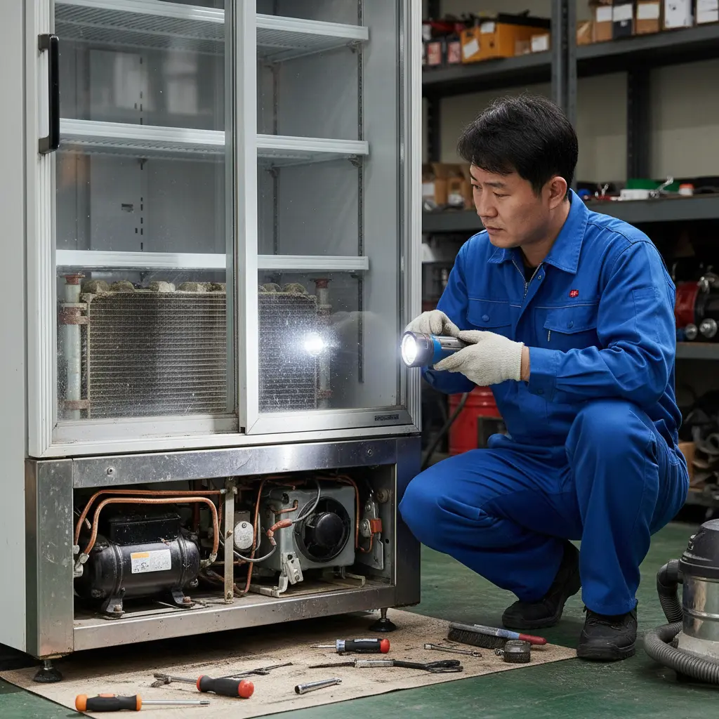 양념육앞문쇼케이스 - 쇼케이스 기계실 점검