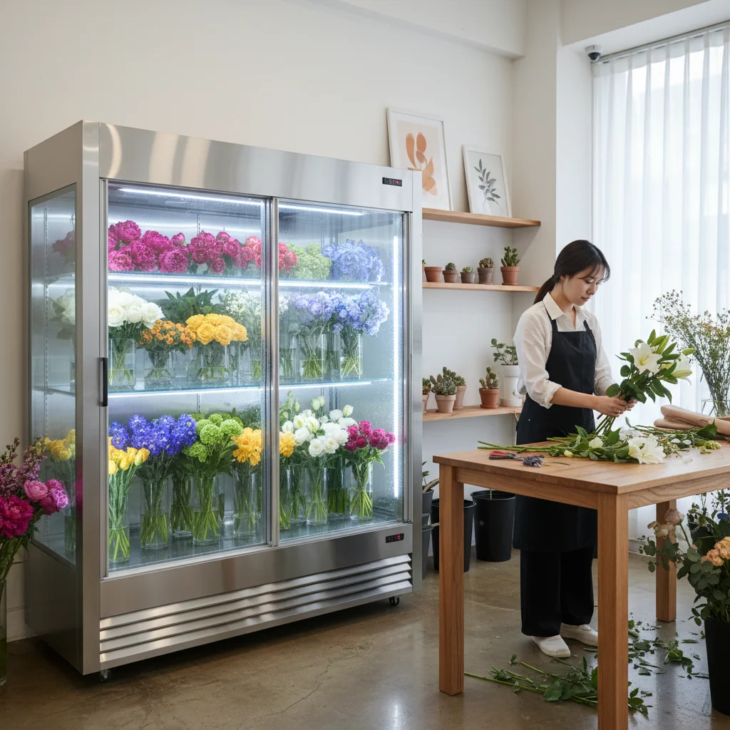 플라워알루미늄쇼케이스 - 플라워 쇼케이스 실물