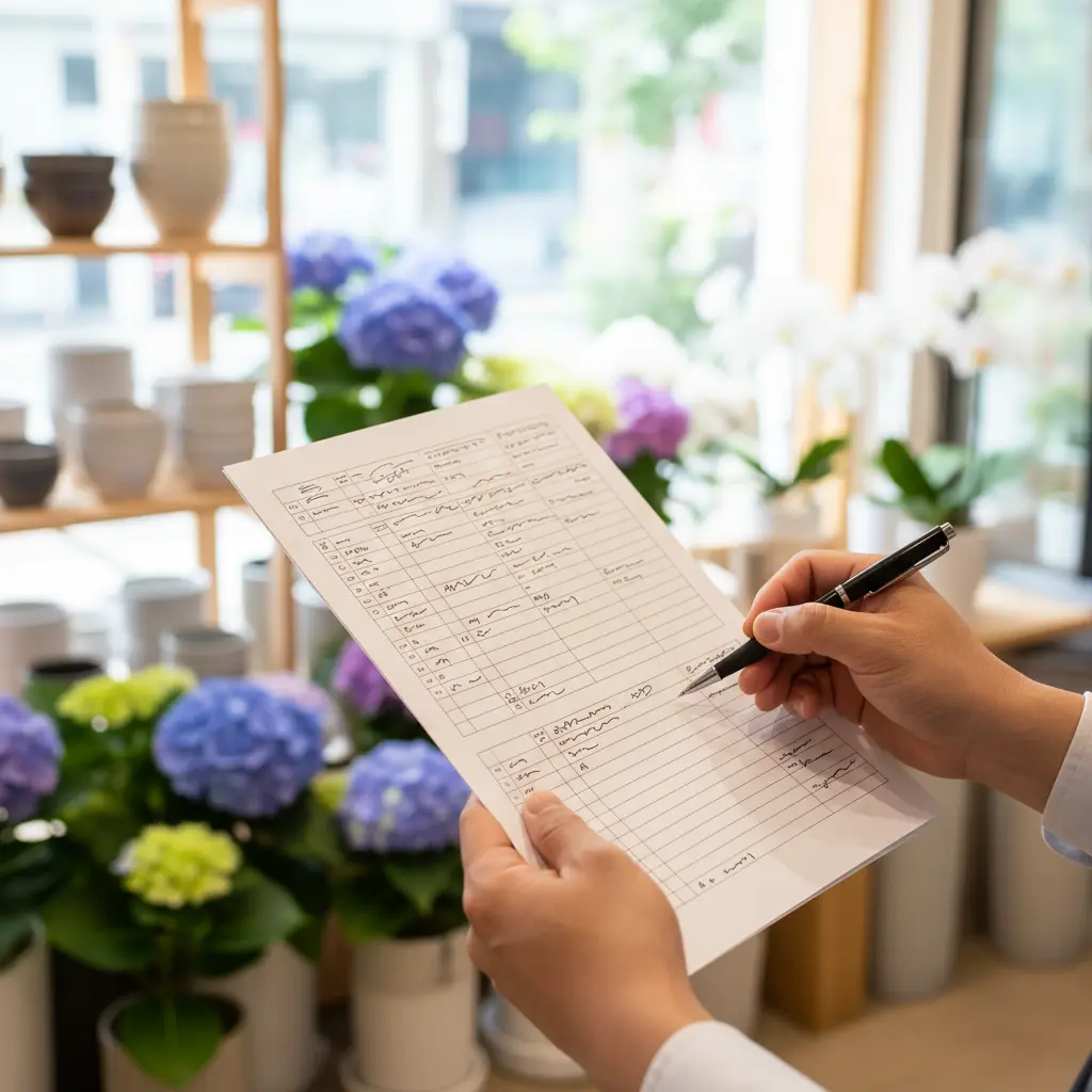 플라워알루미늄쇼케이스 - 견적서 체크 포인트