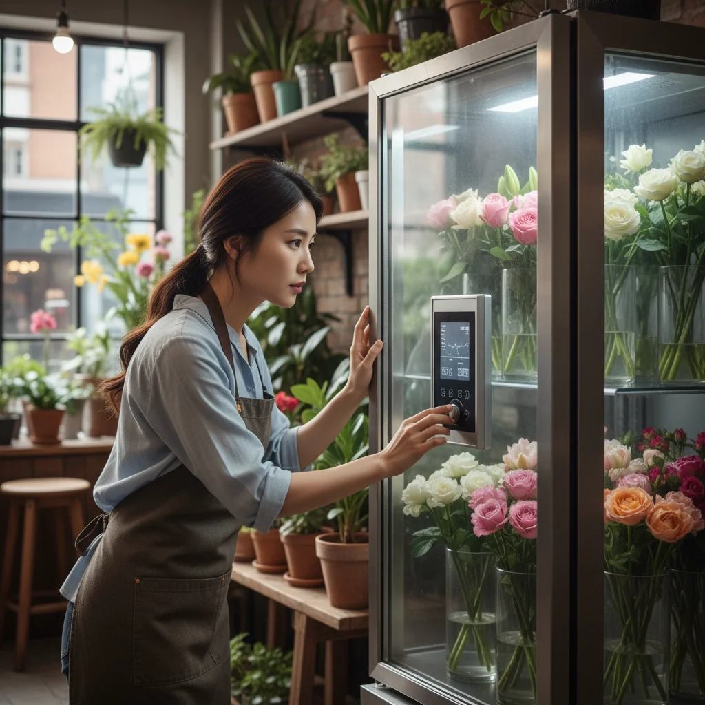플라워냉장쇼케이스 - 습도 조절이 핵심