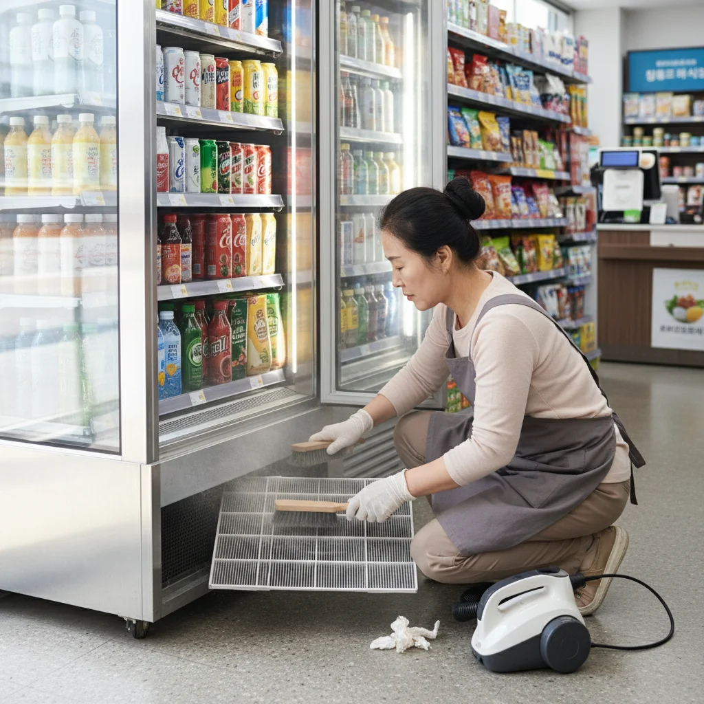 마트용쇼케이스업체 - 월 1회 필터 청소 필수