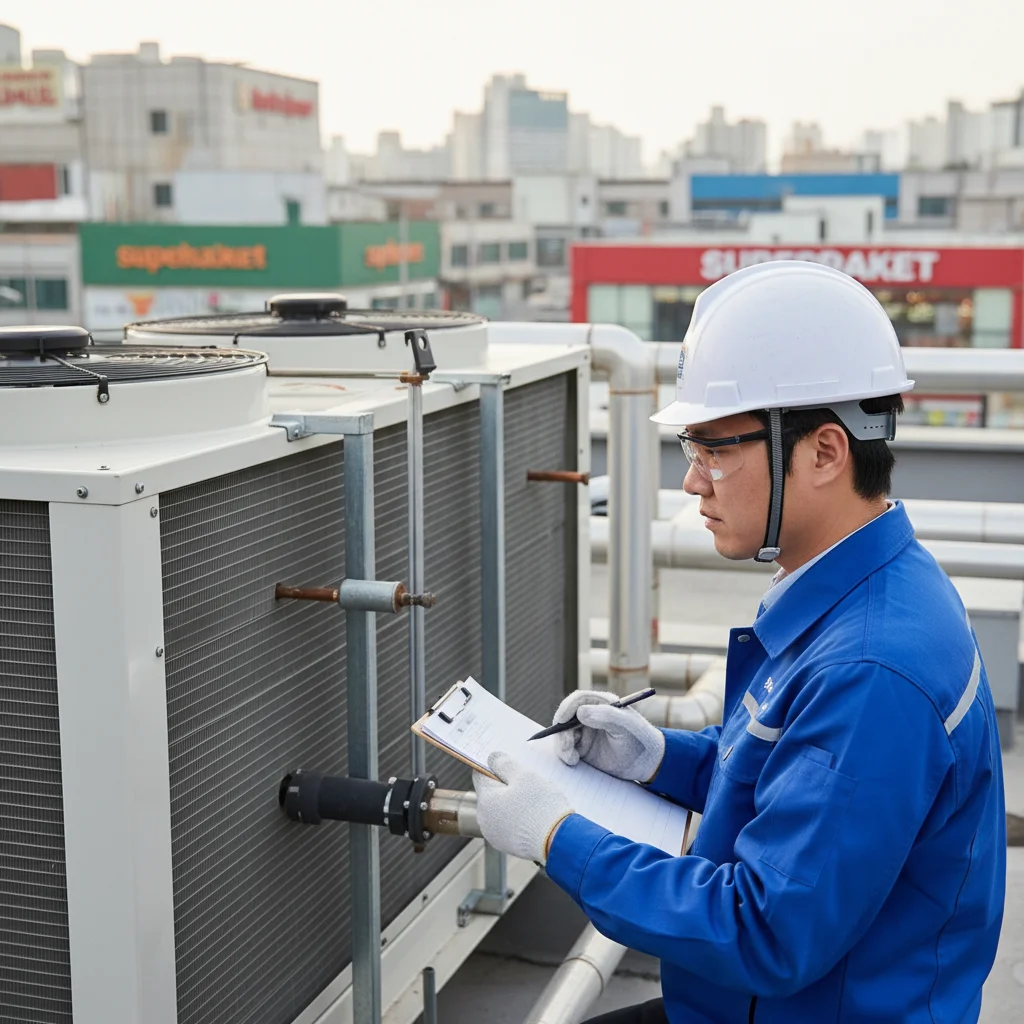 마트용진열장맞춤제작 - 실외기 분리형(별치형) 설치 현장