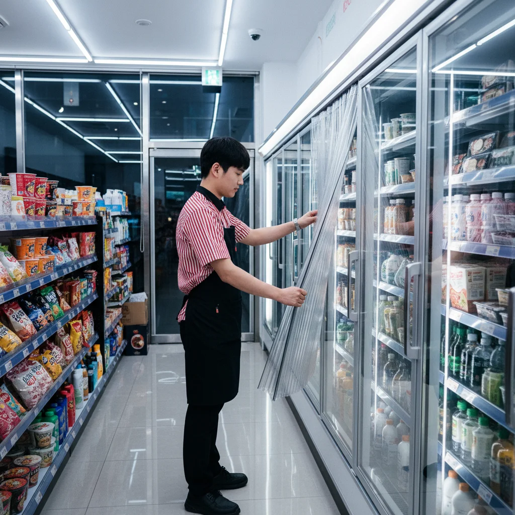 마트용알루미늄쇼케이스제품 - 전기세 절약 나이트 커버 사용