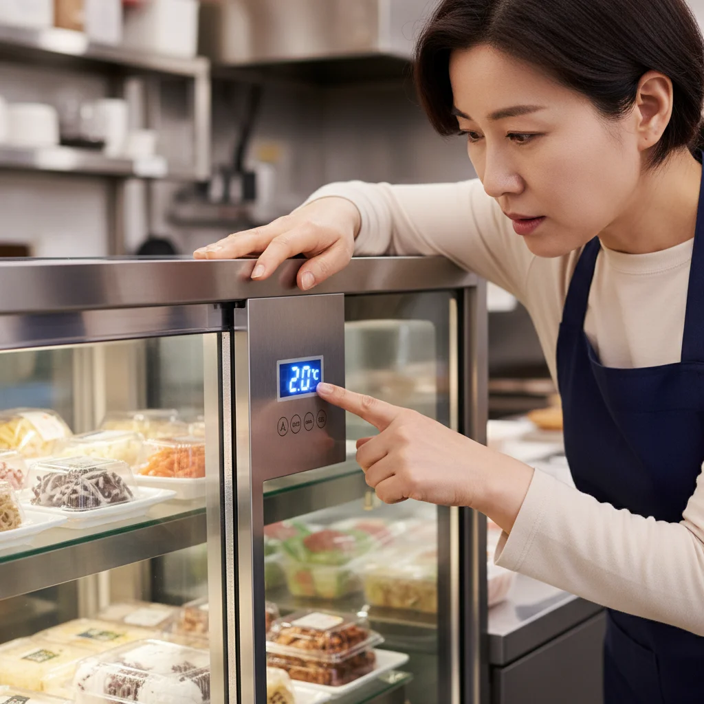 마트용알루미늄쇼케이스제품추천 - 쇼케이스 온도 및 마감 확인