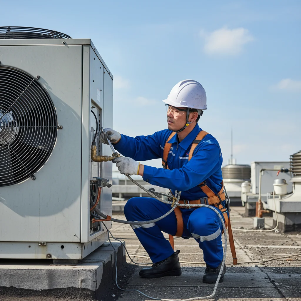 마트용오픈쇼케이스비용 - 실외기 분리형 설치 작업