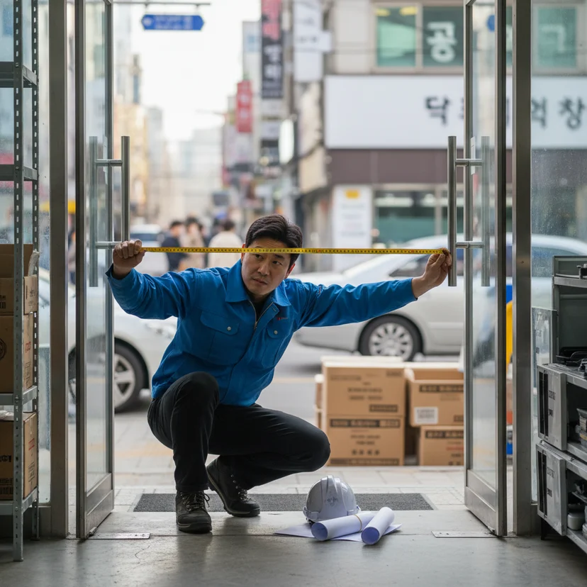 마트용오픈쇼케이스저렴한곳 - 진입로 폭 측정