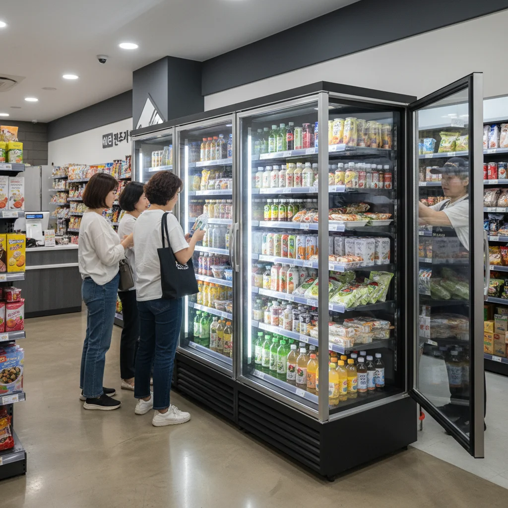 마트용뒷문쇼케이스맞춤제작 - 공간 효율을 극대화한 뒷문형 쇼케이스