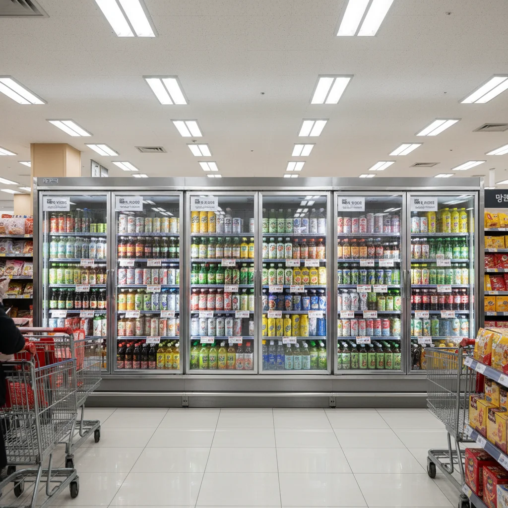 마트용뒷문쇼케이스견적문의 - 마트용 뒷문 쇼케이스 설치 예시