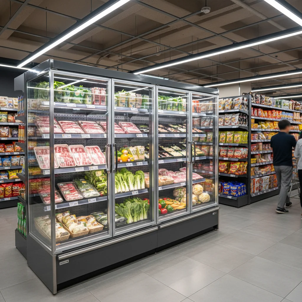 마트용앞문쇼케이스맞춤제작 - 맞춤형 쇼케이스 실제 설치 사례