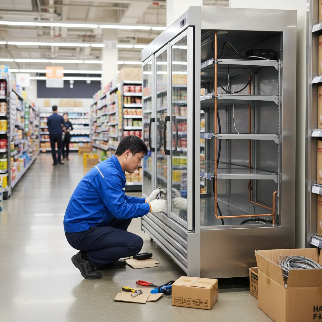 마트용앞문쇼케이스비용 - 쇼케이스 설치 공사비 주의