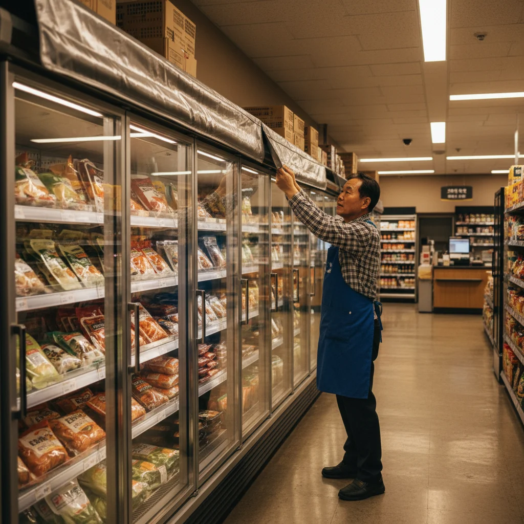마트용앞문쇼케이스비용 - 나이트 커버 전기세 절약